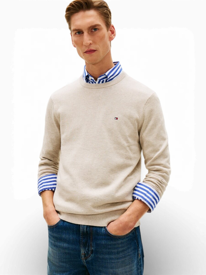 Lichtgrijze pull Tommy Hilfiger 