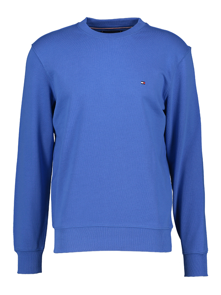 Kobalt blauwe sweater met ronde hals Tommy Hilfiger