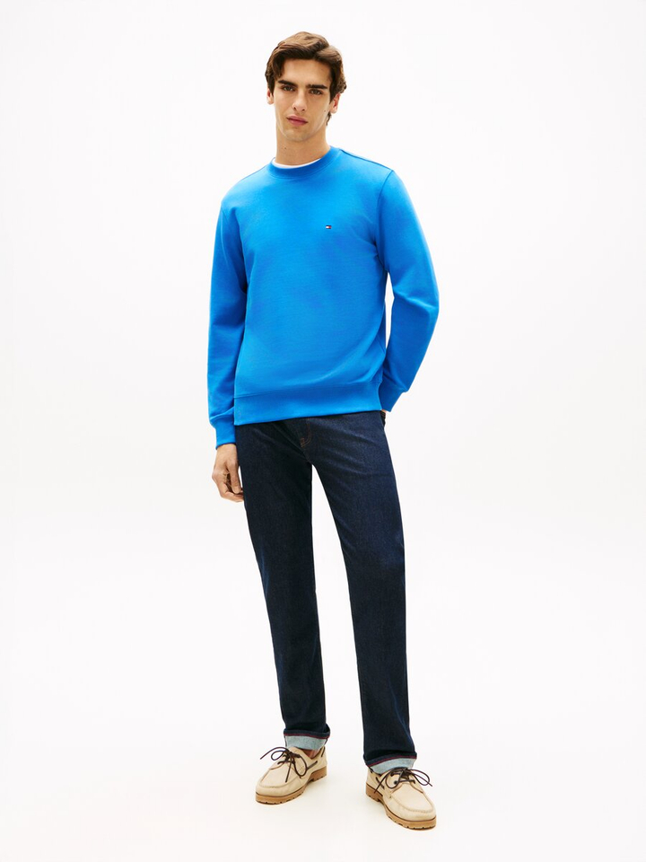 Kobalt blauwe sweater met ronde hals Tommy Hilfiger