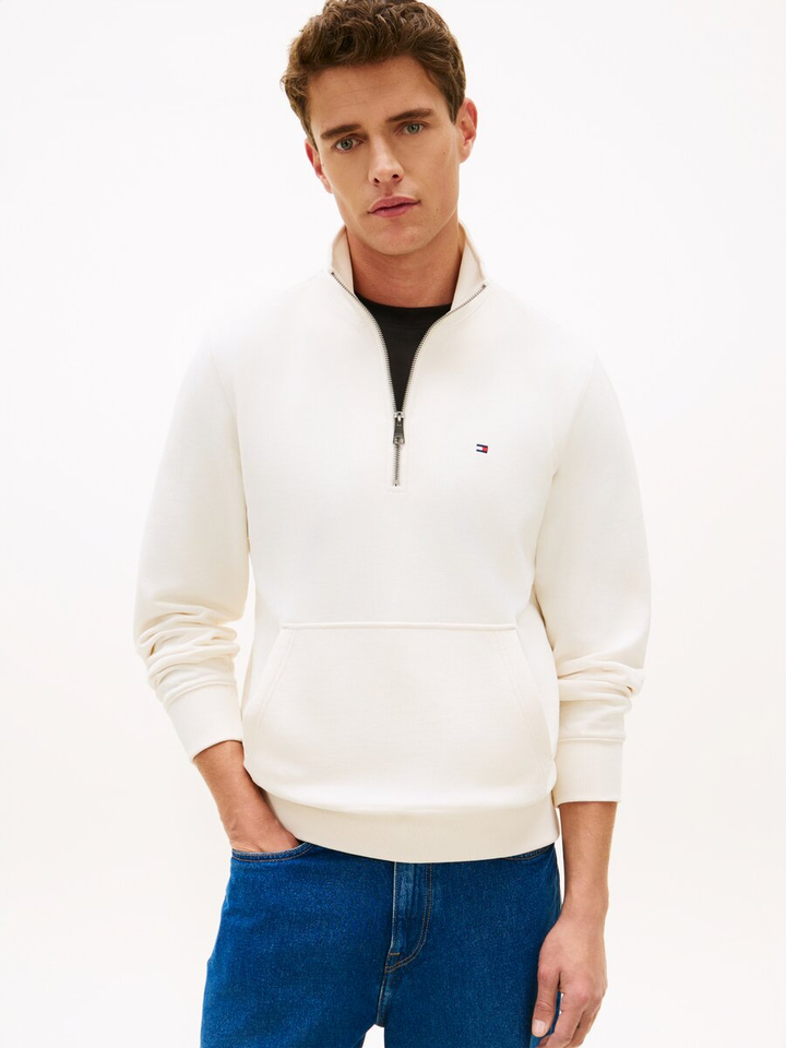 Witte trui met korte rits Tommy Hilfiger 
