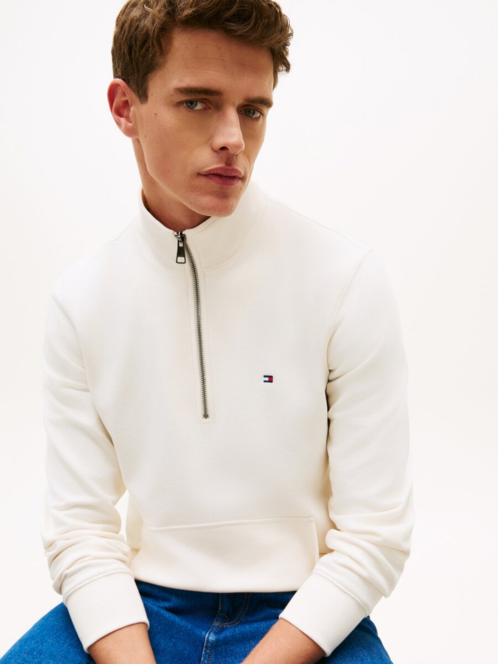Witte trui met korte rits Tommy Hilfiger 