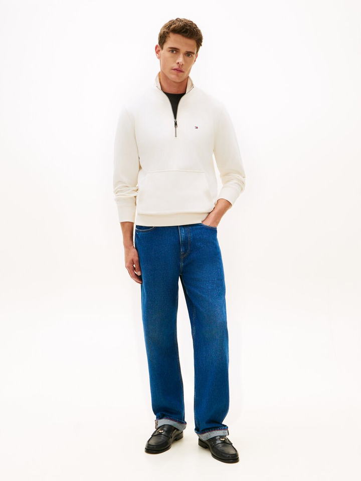 Witte trui met korte rits Tommy Hilfiger 