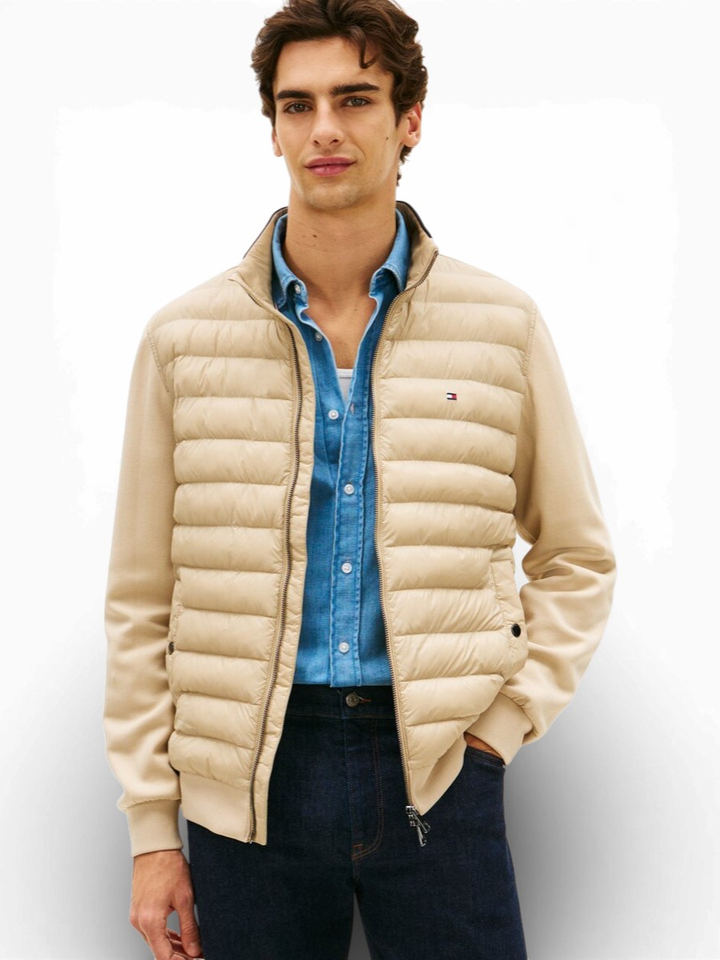Beige puffer jas Tommy