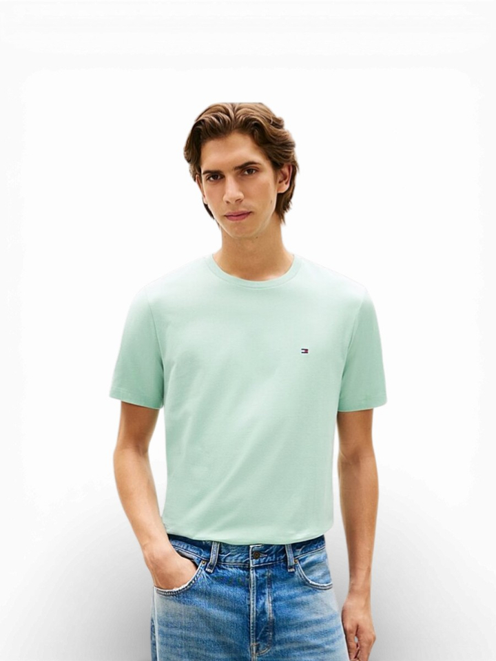 Groene T-shirt met ronde hals Tommy