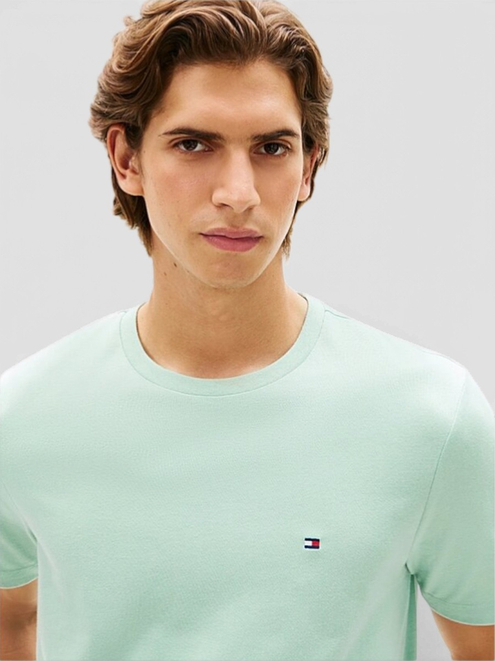 Groene T-shirt met ronde hals Tommy