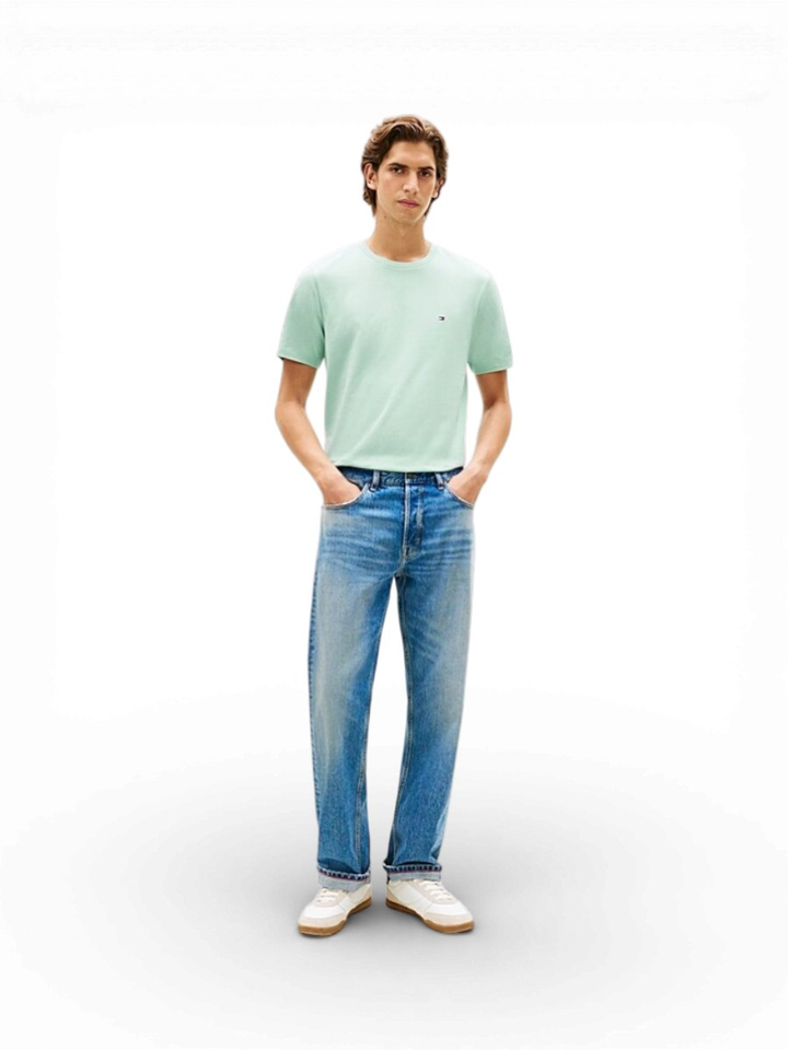 Groene T-shirt met ronde hals Tommy