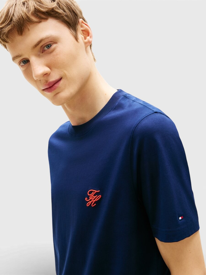 Donkerblauwe basis T-shirt Tommy Hilfiger