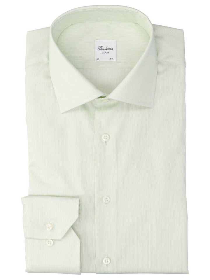 Light green katoenen hemd (regular fit) met lange mouwen Stenströms 
