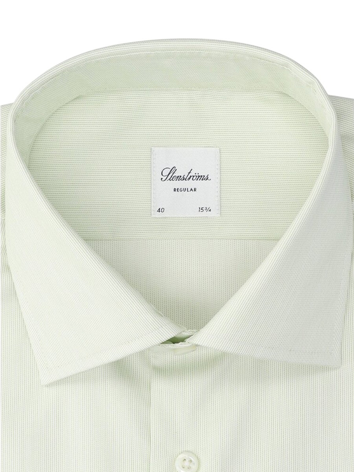 Light green katoenen hemd (regular fit) met lange mouwen Stenströms