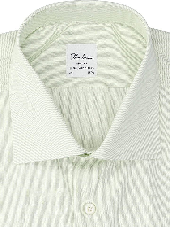 Light green katoenen hemd (regular fit) met extra lange mouwen Stenströms