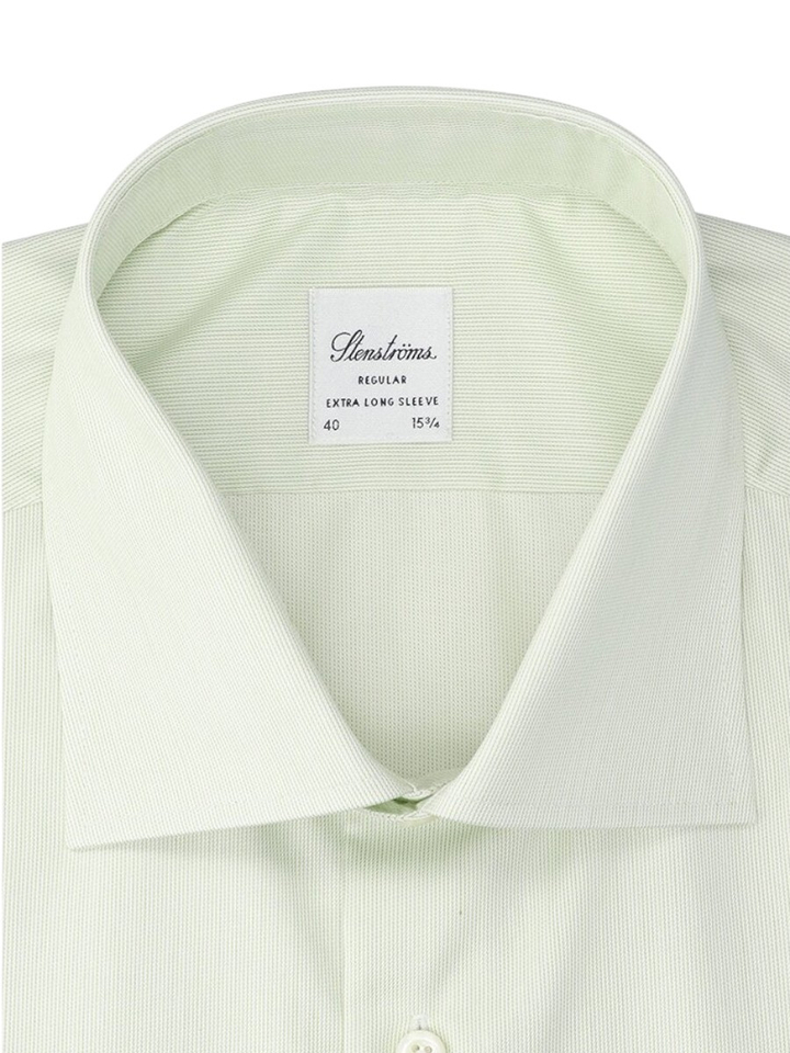 Light green katoenen hemd (regular fit) met extra lange mouwen Stenströms
