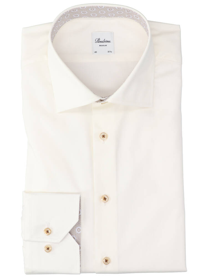Champagne katoenen hemd (regular fit) met lange mouwen Stenströms 