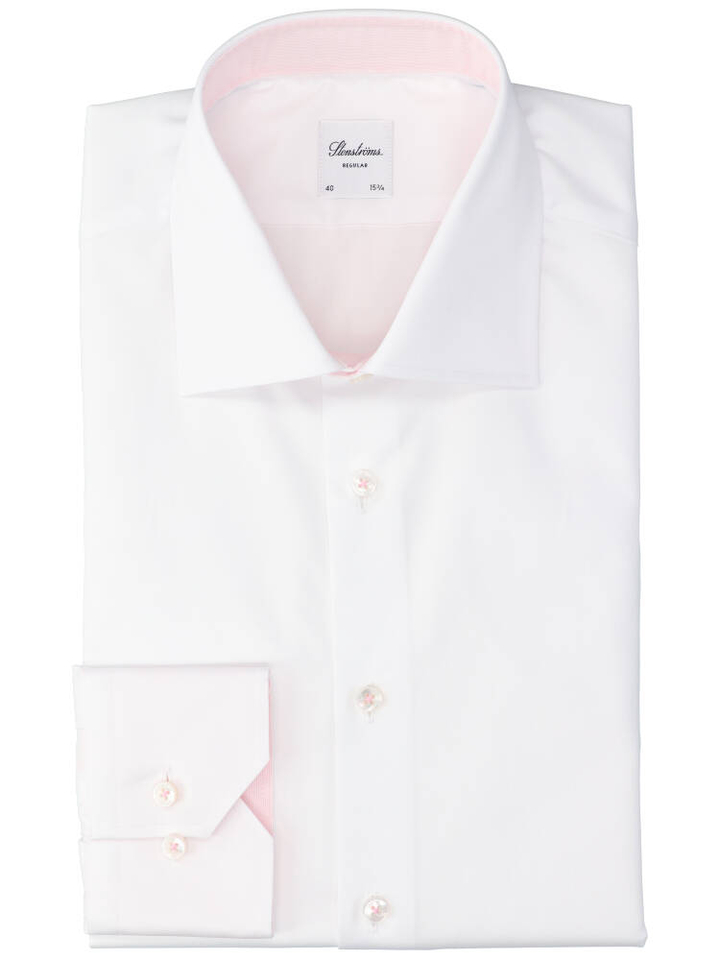 Wit katoenen hemd (regular fit) met lange mouwen Stenströms 