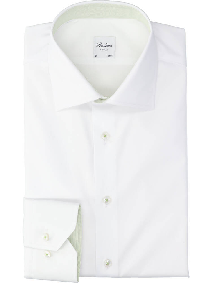 Wit katoenen hemd (regular fit) met lange mouwen Stenströms