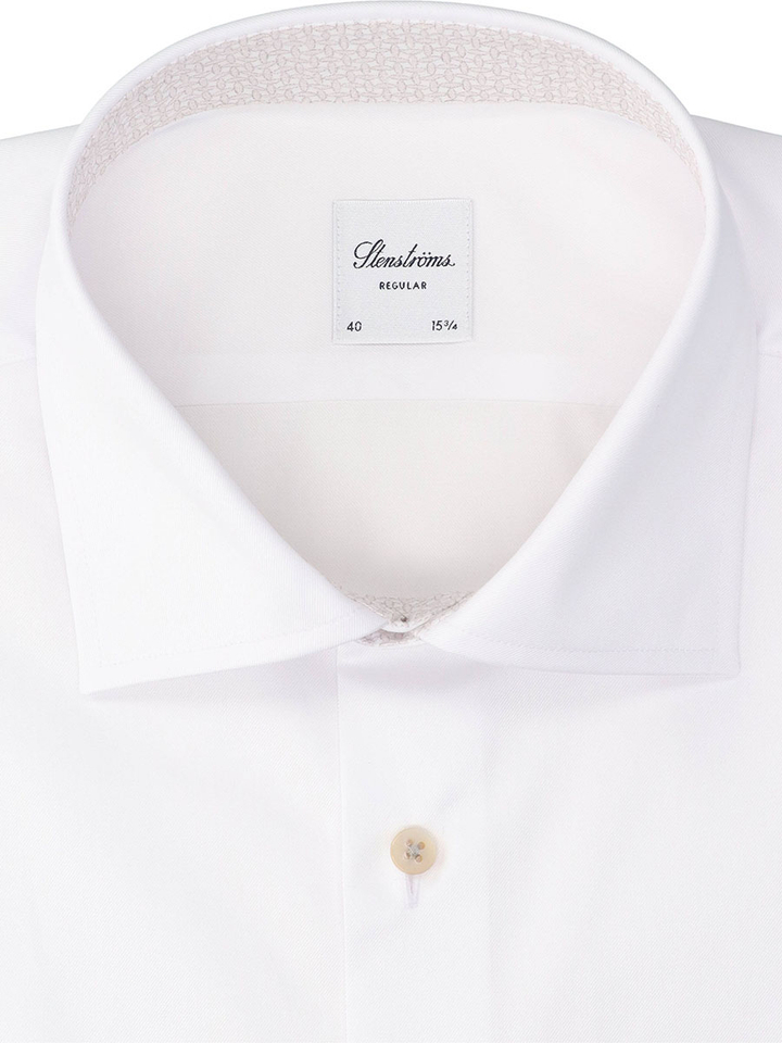 Wit katoenen hemd (regular fit) met lange mouwen Stenströms 