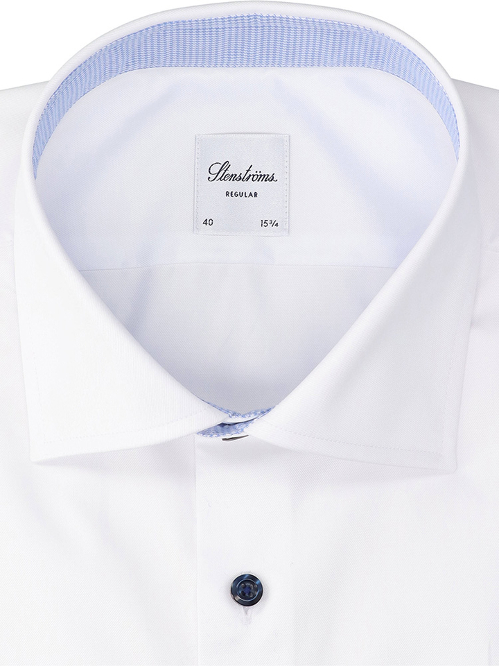 Wit katoenen hemd (regular fit) met lange mouwen Stenströms 