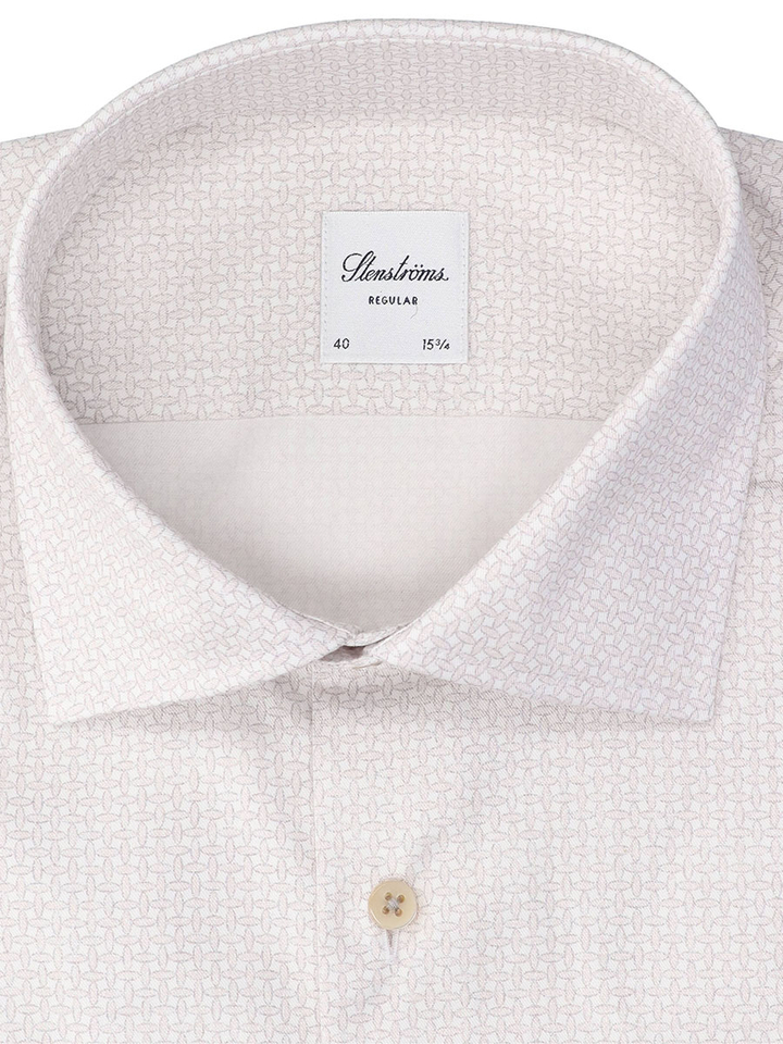 Light grey pattern katoenen hemd (regular fit) met details en lange mouwen Stenströms