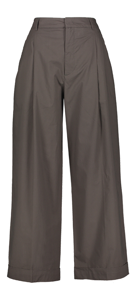 Bruine geklede broek met boord Watson Soeur