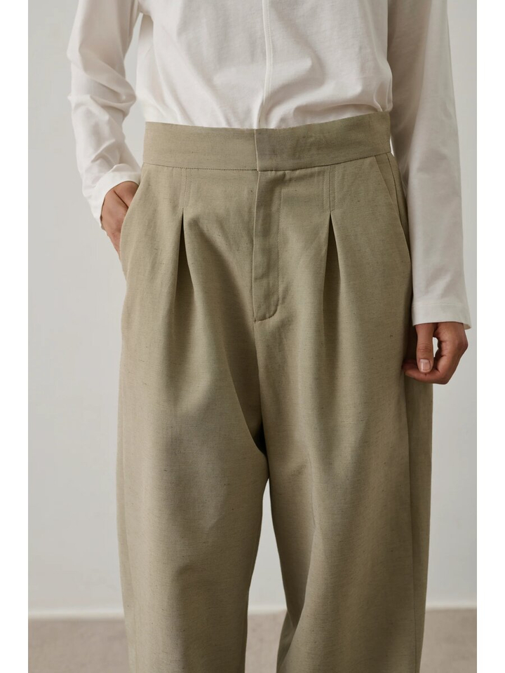 Groene losvallende broek Baptiste Soeur