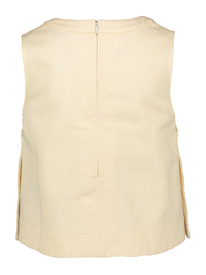 Creme kleurige katoenen top met split aan de zijkant Pampa Soeur