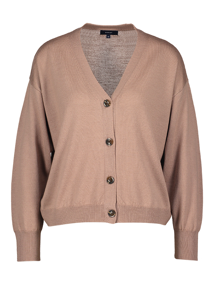 Roze gilet met knopen Idem Soeur 