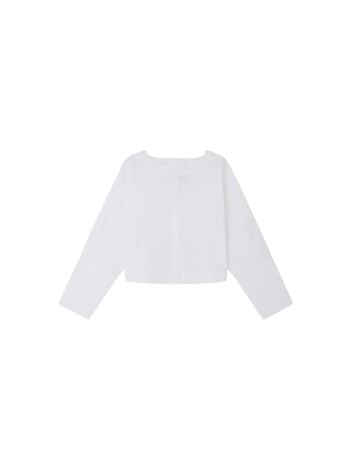 Witte bloes met broderie Hansel Soeur 