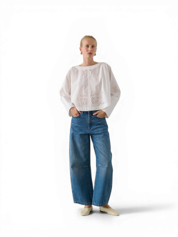 Witte bloes met broderie Hansel Soeur 