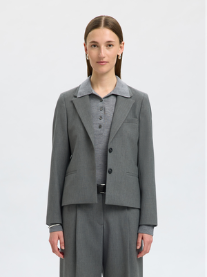 Grijze blazer Lano Selected Femme