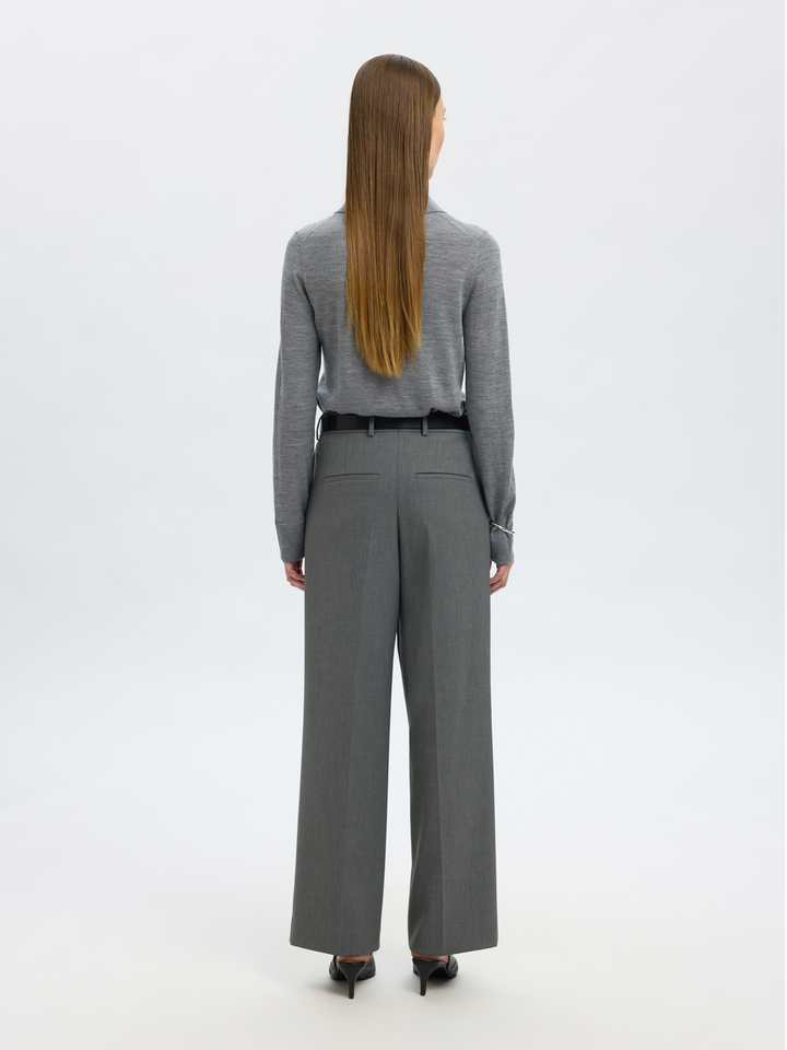 Grijze geklede broek Selected Femme