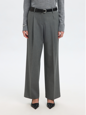 Grijze geklede broek Selected Femme