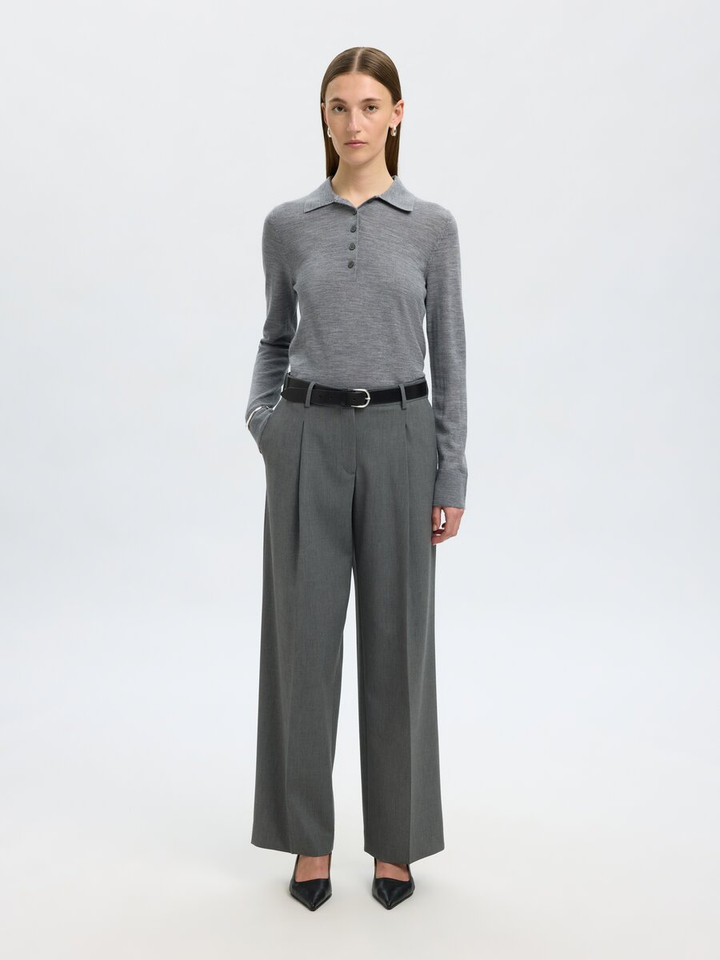 Grijze geklede broek Selected Femme