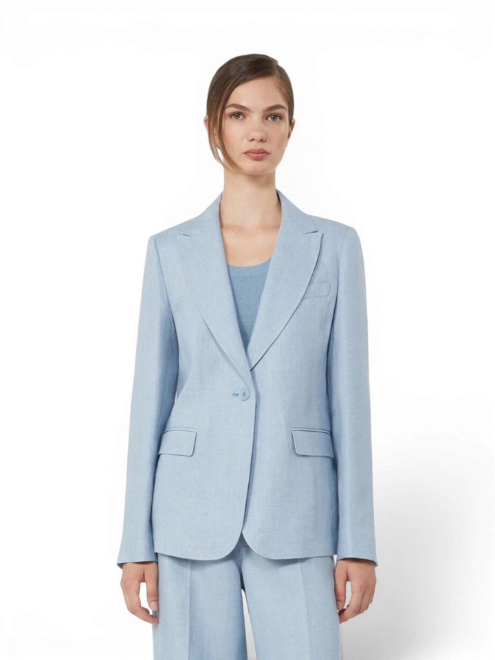 Lichtblauwe geklede blazer Nalut Max Mara