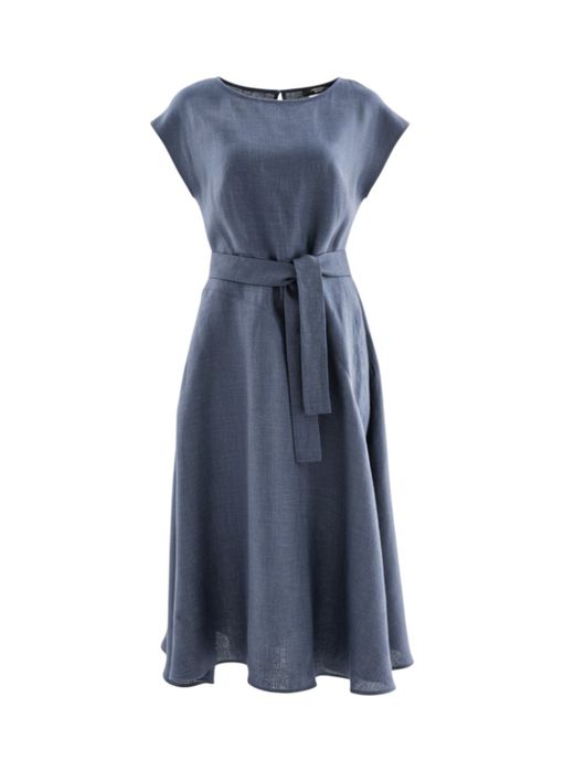 Blauwe linnen jurk Esordio Max Mara