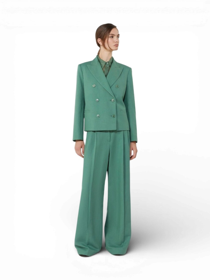 Groene wijde broek Veliero Max Mara Weekend 