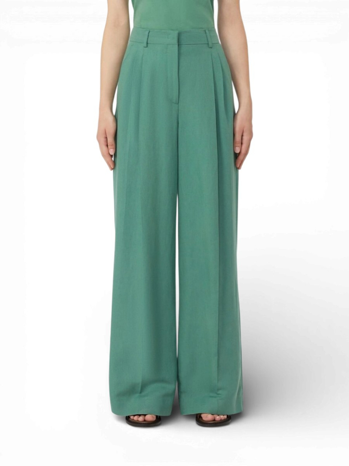 Groene wijde broek Veliero Max Mara Weekend 
