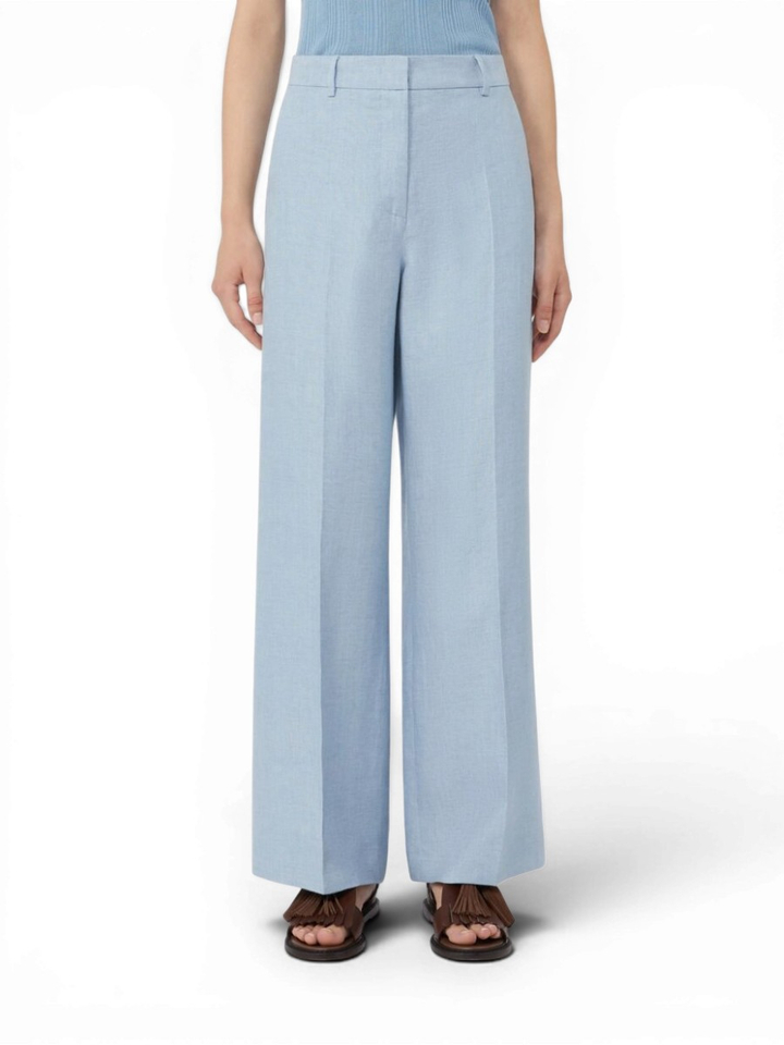 Blauwe linnen broek Max Mara Weekend