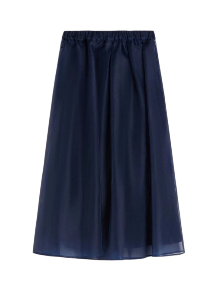 Donkerblauwe wijde lange rok Visino Max Mara Weekend 