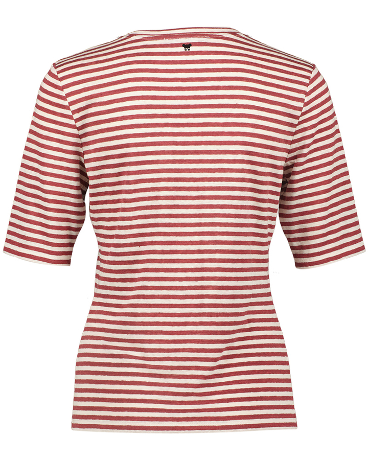Rode gestreepte t-shirt met V-hals Max Mara 