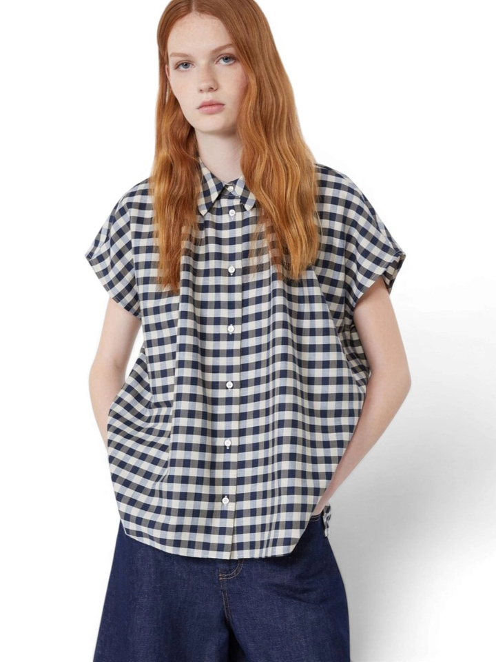 Blauw geruite blouse Strano Max Mara Weekend