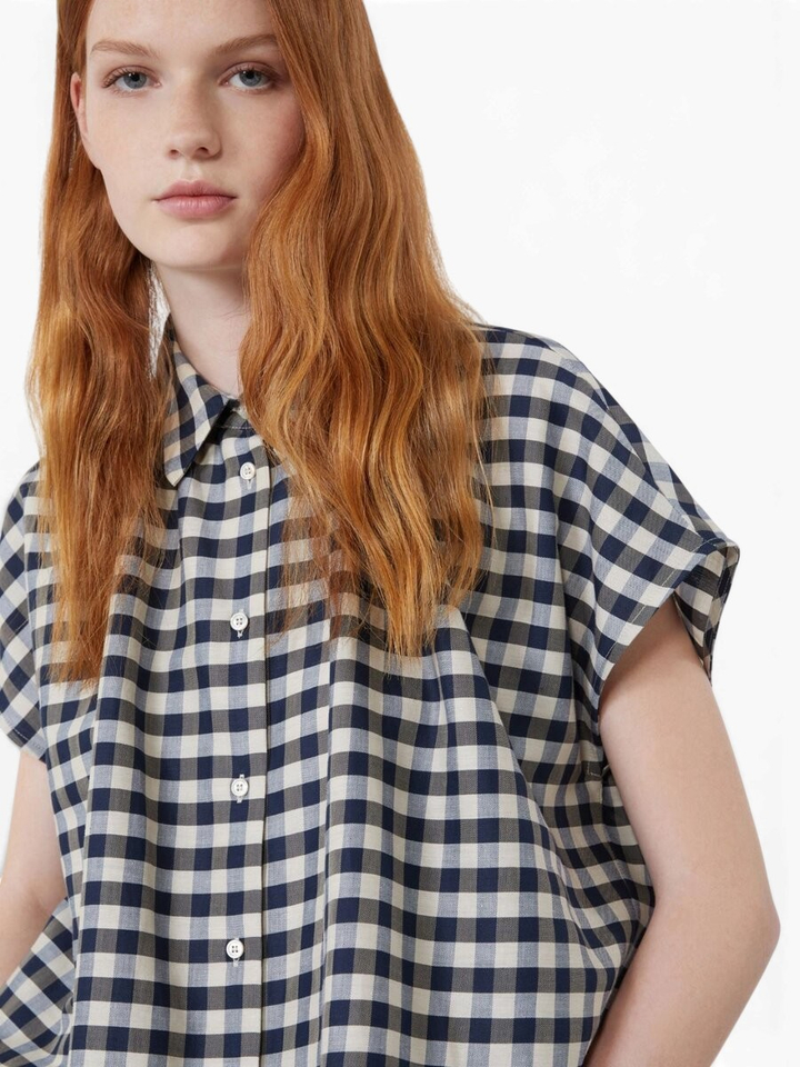 Blauw geruite blouse Strano Max Mara Weekend