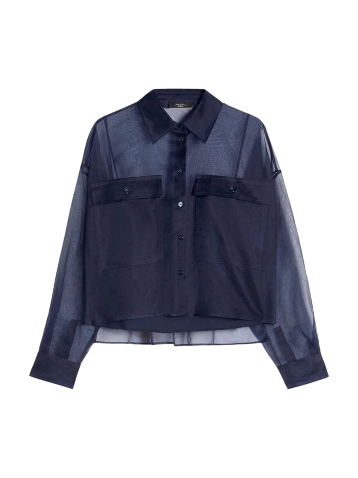 Blauwe doorzichtige bloes Colombia Max Mara Weekend