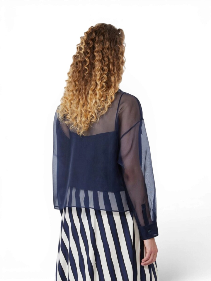 Blauwe doorzichtige bloes Colombia Max Mara Weekend