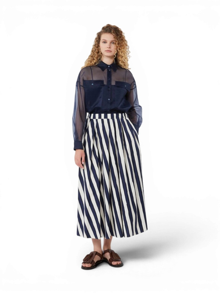 Blauwe doorzichtige bloes Colombia Max Mara Weekend