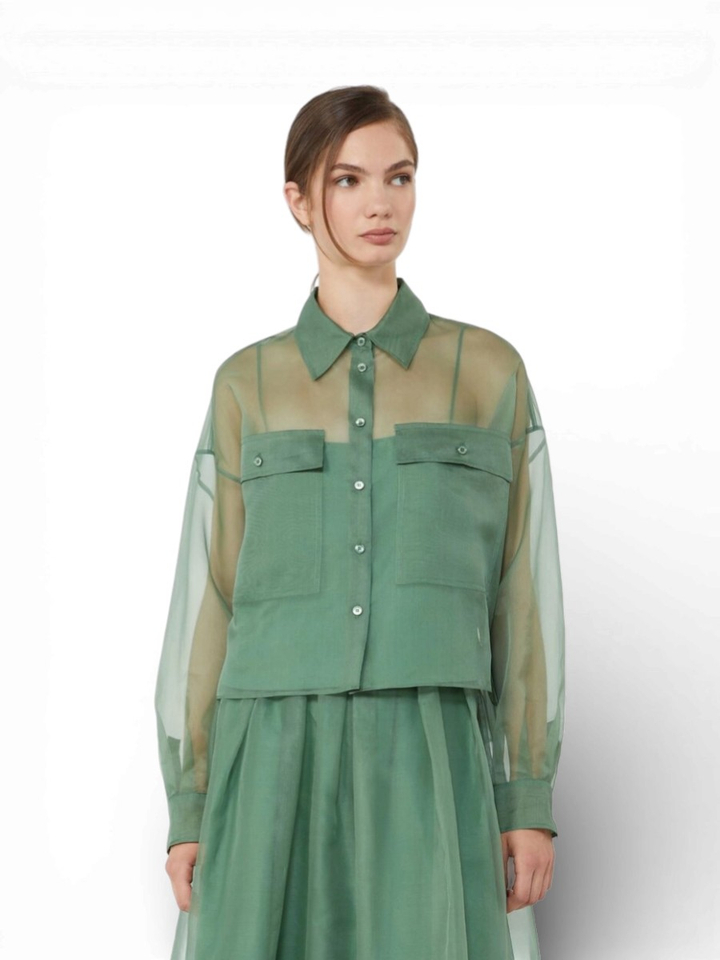 Groene zijde blouse Colomba Max Mara Weekend 