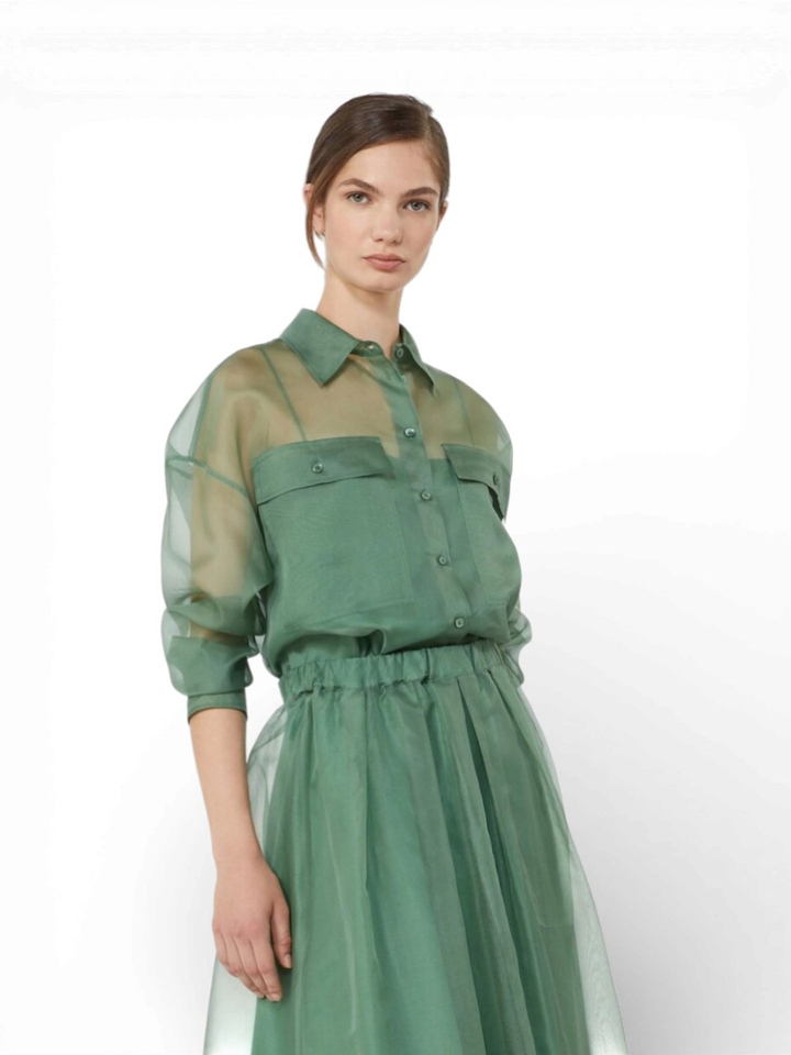 Groene zijde blouse Colomba Max Mara Weekend 