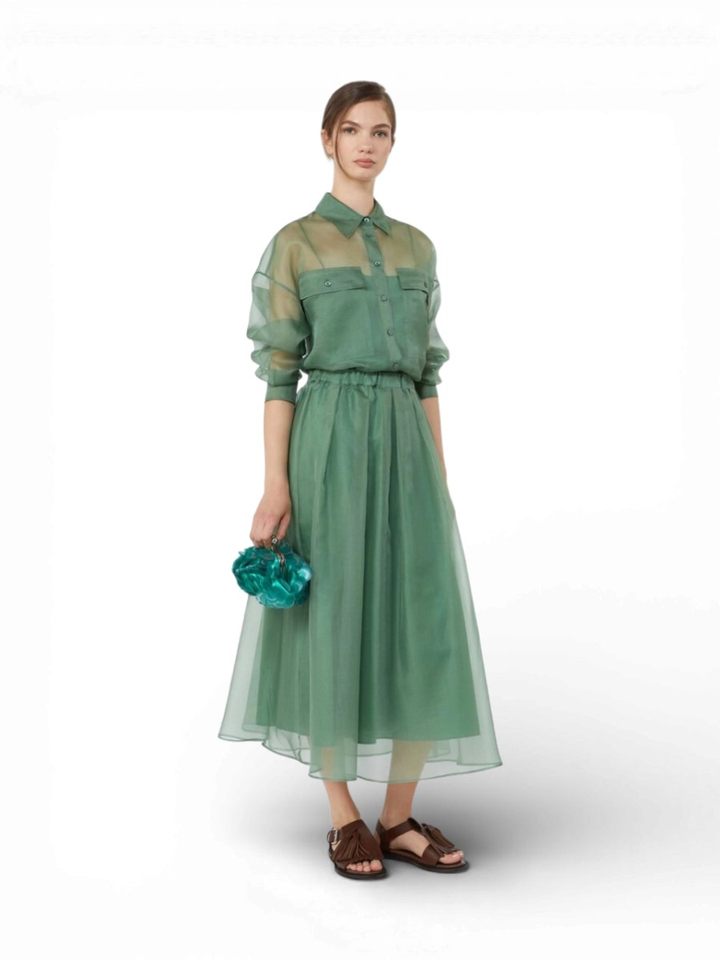 Groene zijde blouse Colomba Max Mara Weekend 