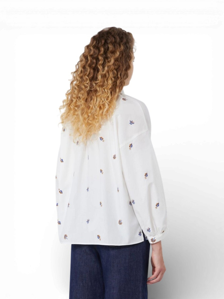 Witte blouse met bloemenprint Butterfly Max Mara Weekend 
