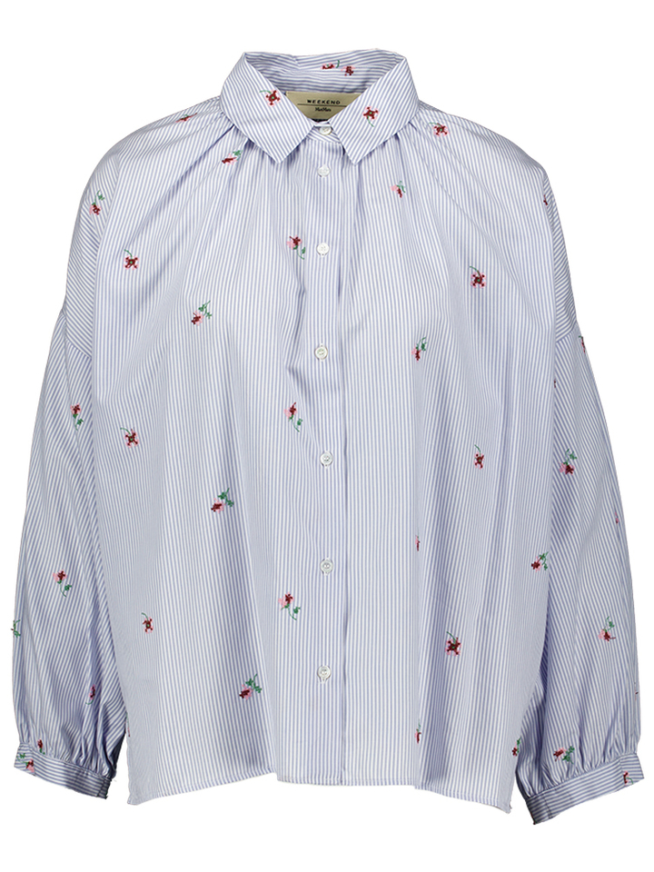 Gestreepte blouse met bloemendetail Butterfly Max Mara