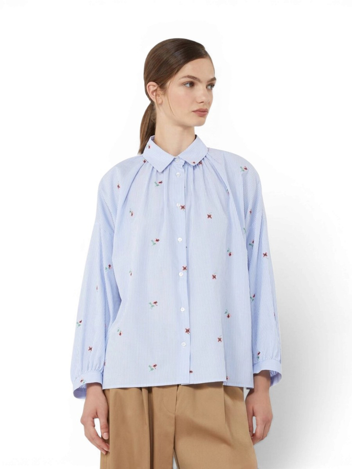 Gestreepte blouse met bloemendetail Butterfly Max Mara