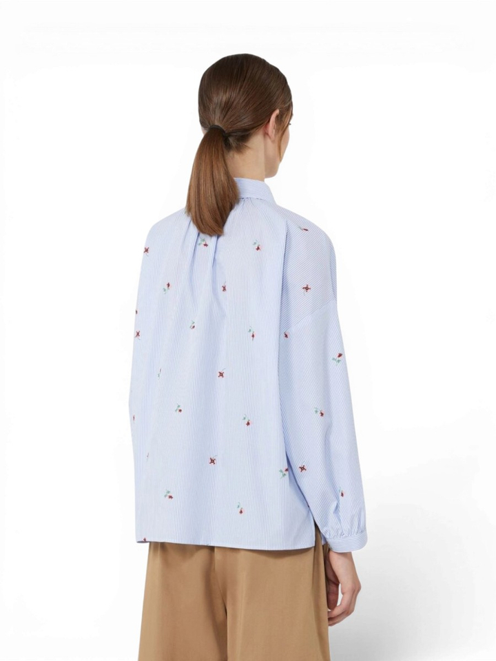 Gestreepte blouse met bloemendetail Butterfly Max Mara